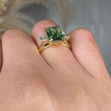 "Xavionra" Green 2.01 Carat Radiant Cut Trilogy Lab Grown Diamond Engagement Ring HLR425