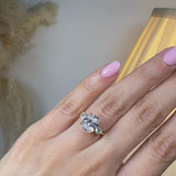 "Rome" Oval Cut 2 carat Trilogy 18kt Yellow Gold Engagement Ring 3SOC03