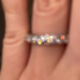 Natural Diamond Grain Set Eternity Band Wedding Ring GRB