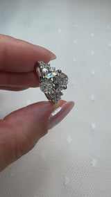 "Juniper" Oval Cut 1.5 Carat Diamond Shoulder Platinum Engagement Ring DSOC08