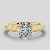 "Anastasia" Gold 2.25 Carat Oval Cut Hidden Under Halo Secret Gemstone Diamond Engagement Ring