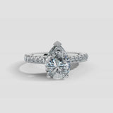 "Rayen" 1 Carat Pear Cut Diamond Grain Set Diamond Engagement Ring DSPS05