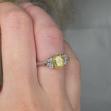 "Vorynth" Yellow 1.1 Carat Oval Cut Trilogy Lab Grown Diamond Engagement Ring HLR433