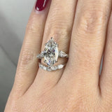 "Aurora" Marquise Cut 4 Carat Diamond Shoulder Matching Set Engagement Ring