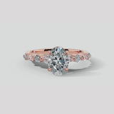 "Capri" 5 Carat Oval Cut Pink Lab Grown Diamond Shoulders Rose Gold Engagement Ring