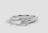 "Valentine" Round Cut 2 Carat Twisted Shoulder Platinum Engagement Ring SSRB06