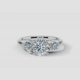 "Harper" 1 carat Three Stone Round Brilliant Cut Diamond Trilogy Engagement Ring 3SRB51