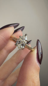 "Benji" Pear Cut 3 Carat Yellow Gold Solitaire Engagement Ring