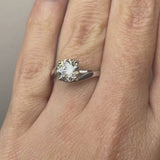 "Valentine" Round Cut 2 Carat Twisted Shoulder Platinum Engagement Ring SSRB06