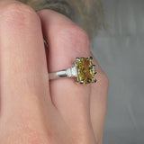 "Elyzith" Yellow 2.02 Carat Radiant Cut Trilogy Lab Grown Diamond Engagement Ring HLM513
