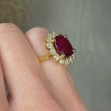 "Orviana" Ruby 7.15 Carat Round Cut Natural Diamond Engagement Ring HR1393