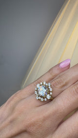 "Olive" Round cut 3 Carat Halo 18KT Yellow Gold Engagement Ring HARB20