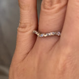 "Kai" Dainty Marquise Leaf 0.40ct Diamonds on Wave Shaped Eternity Ring ET16