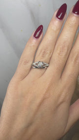 "Zyne" Round Cut Diamond Shoulder Matching Set Engagement Ring