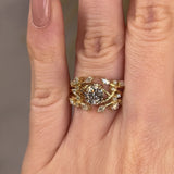 "Katerina" Foliage Weave Leaf 1.25 Carat Round Brilliant Cut Diamond Engagement Ring