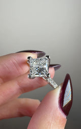 "Evan" Princess Cut 2 Carat Diamond Shoulder Engagement Ring