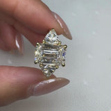"Brenzy" Emerald Cut 2.5 Carat Three Stone Trilogy Engagement Ring 3SEC08