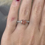 "Zilia" 1.01 Carat Pink Lab Grown Radiant Cut Lab Grown Diamond Shoulder Engagement Ring