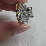 "Muse" Radiant Cut 3 Carat Trilogy 18K Yellow Gold Engagement Ring