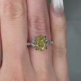 "Zyphora" 2 Carat Yellow Oval Cut Lab Grown Diamond Shoulder Engagement Ring HLR535