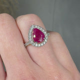 "Avelora" 2.04 Carat Pear Cut Diamond Shoulder Engagement Ring HR1499
