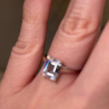 "Nina" Emerald Cut Diamond Hidden Under Halo Engagement Ring UHEC01