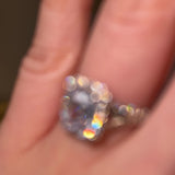 "Elora" Halo Emerald Cut Diamond Double Row Split Diamond Shoulder Engagement Ring HAEC08