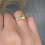 "Zynthor" Yellow 1 Carat Cushion Cut Lab Grown Diamond Shoulder Engagement Ring HLM32