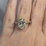 "Bree" Oval Cut 5 Carat Diamond Shoulder Engagement Ring