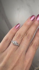 "Sterley" 1.5 Carat Round Cut Diamond Shoulder Engagement Ring