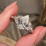 "Madison" 2 Carat Pear Cut Diamond with Marquise Cut Diamonds Engagement Ring