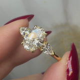 "Glenney" 2.5 Carat Three Stone Oval Cut with Pear Trilogy Engagement Ring