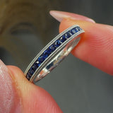 "Zireva" Blue Sapphire 0.5 Carat Natural Diamond Half Eternity Ring HR73