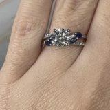 "Raen" Round Cut 0.80 Carat Twisted Diamond Shoulder Engagement Ring