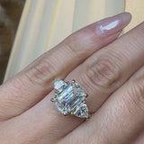 "Brenzy" Emerald Cut 2.5 Carat Three Stone Trilogy Engagement Ring 3SEC08