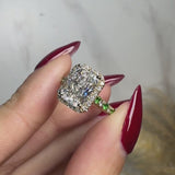 "Delanda" Halo Radiant Cut 4 Carat Diamond Shoulder Engagement Ring