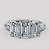 "Pippa" 1 Carat Three Stone Emerald Cut Diamond Trilogy Engagement Ring 3SEC52