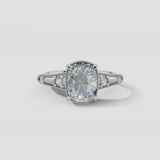 "Vesky" Cushion Cut 1.50 Carat Diamond Shoulder Platinum Engagement Ring DSCC05