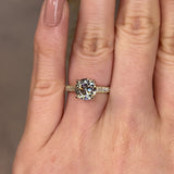 "Kyra" Under Hidden Halo 2.50 Carat Round Brilliant Cut Diamond Shoulders Engagement Ring