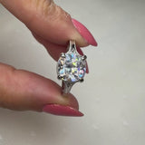 "Hope" Cushion Cut 3 Carat Trilogy Platinum Engagement Ring 3SCC04
