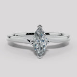 "Elle" 1 Carat Solitaire Twist Marquise Cut Diamond Engagement Ring SSMC06