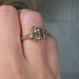 "Avenorix" Brown 2.5 Carat Emerald Cut Trilogy Lab Grown Diamond Engagement Ring HLM514