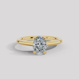 "Addison" Hidden Under Halo 2.50 Carat Oval Cut Diamond Yellow Gold Engagement Ring UHOC06