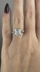 "Celina" Radiant Cut 2 Carat Diamond Shoulder Engagement Ring