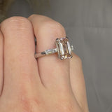 "Elarion" Pink 2.3 Carat Emerald Cut Trilogy Lab Grown Diamond Engagement Ring HLD1113