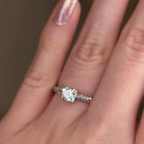 "Loana" Cushion Cut Diamond Double Row Diamond Pave Engagement Ring DSCC01