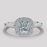 "Becky" 1 Carat Halo Cushion Cut Engagement Ring HACC03