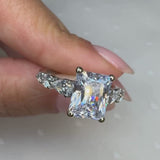 "Godiva" Radiant Cut 2 Carat Diamond Shoulder 9KT White Gold DSRC01