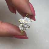 "Oyester" 2 Carat Toi et Moi 18kt Yellow Gold Engagement Ring SS2S03