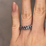 "Lucille" Irregular Crossover Zig Zag Blue and White Diamond Eternity Ring